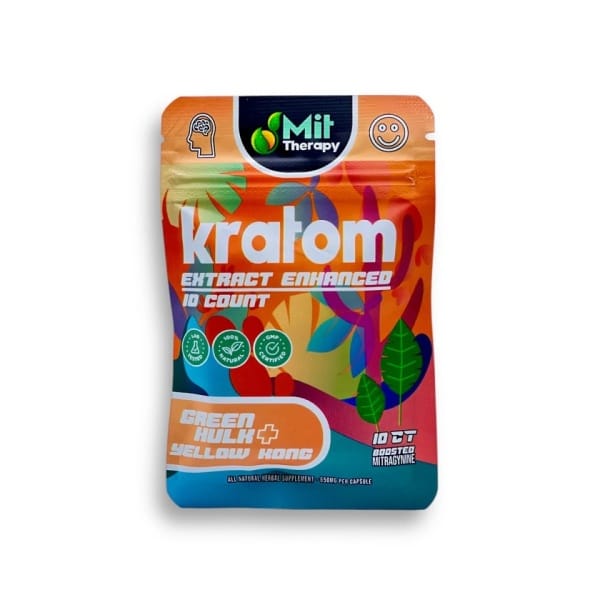 Mit Therapy Kratom Extract Capsules Green Hulk + Yellow Kong