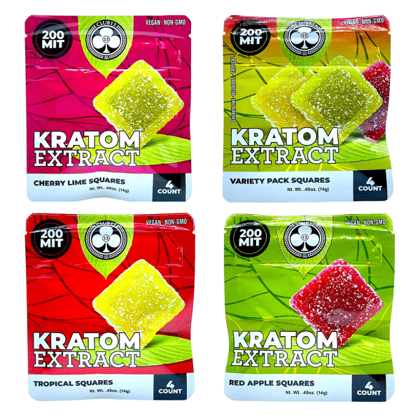 Club 13 Kratom Extract Gummy Squares - 200 MIT